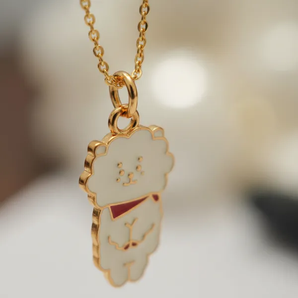 Gold_Plated_Brass_Cute_Bear_Pendant_Necklace_For_Women